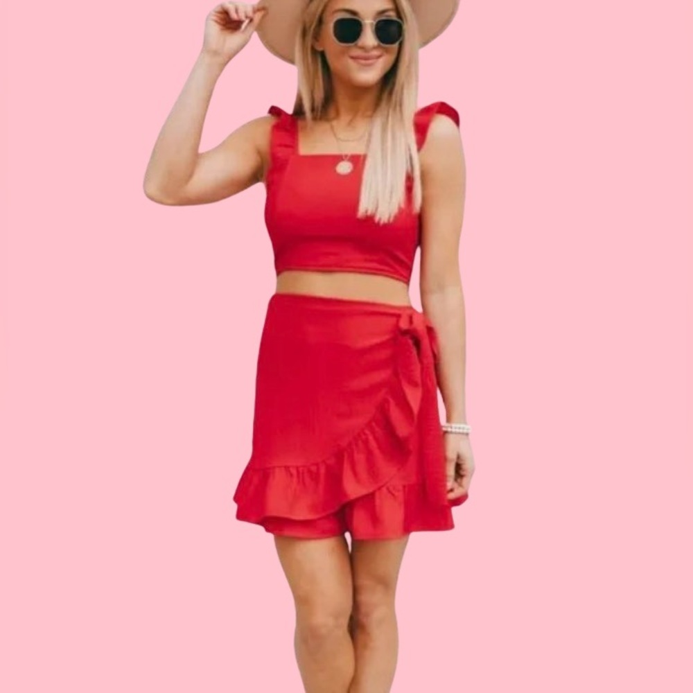 Pink Lily - Meant to Be Two 2-piece set in Red. New without tags. Never worn.